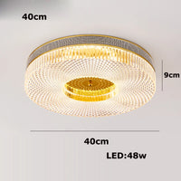 plafonnier led moderne à intensité variable en cristal doré argenté