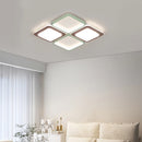 lampe de salon minimaliste carrée à grains de bois