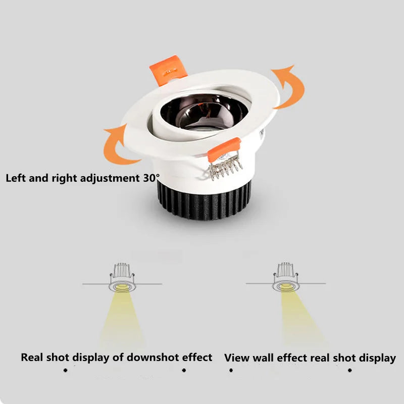 spot led encastrable antireflet avec intensité variable pour éclairage intérieur - vue 7 sur 8