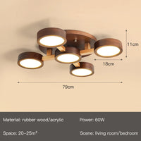 lustre led moderne en bois pour décoration intérieure élégante