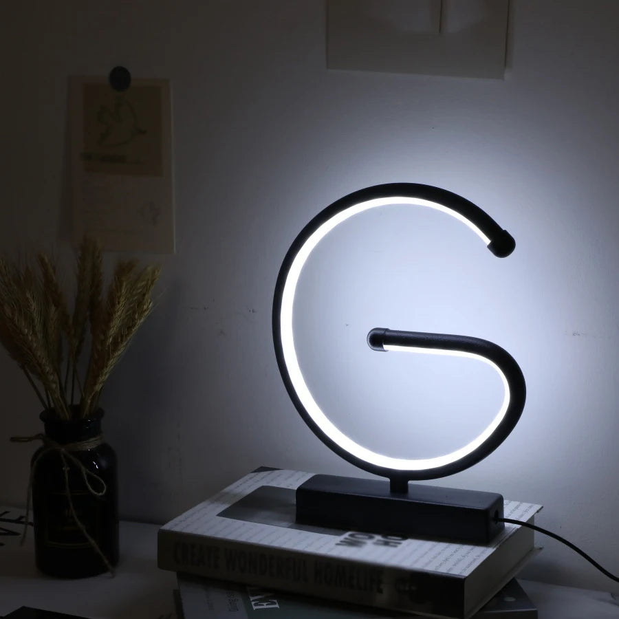 lampe usb créative en forme de g pour décoration intérieure - vue 4 sur 7