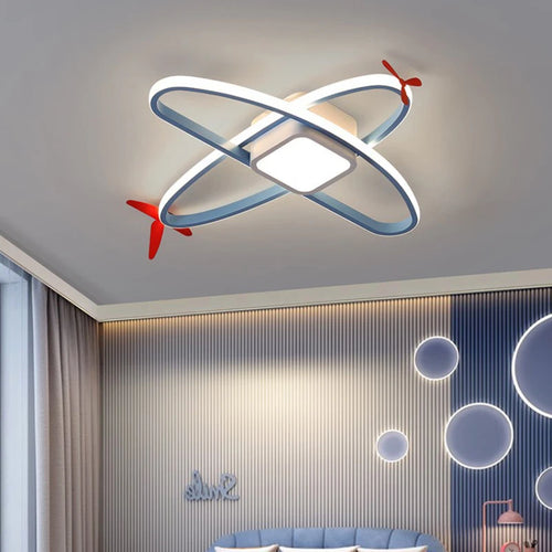 plafonnier hélicoptère pour chambre d'enfant moderne et chaleureuse - vue 2 sur 9