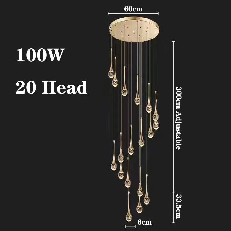 lustre de luxe à bulles de cristal pour décoration moderne - vue 9 sur 21