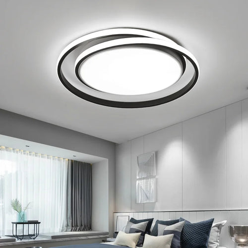 lustre led rond télécommandé style moderne simple - vue 4 sur 9