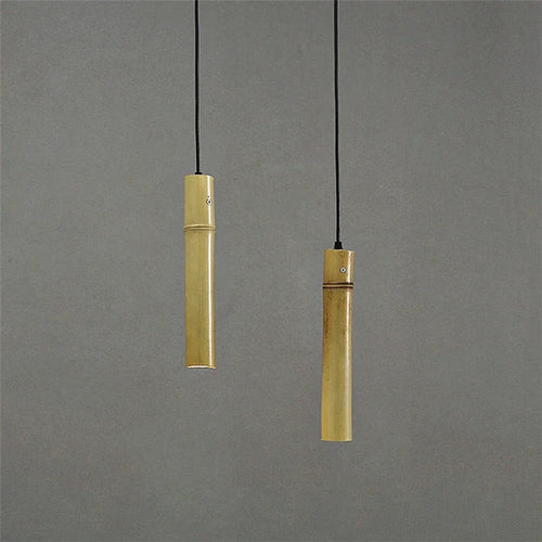 suspension en bambou style minimaliste chinois led - vue 2 sur 7