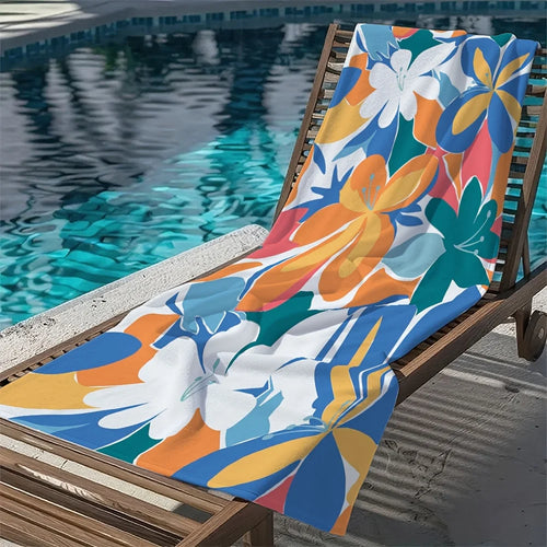 serviette de plage microfibre motifs floraux séchage rapide - vue 3 sur 6