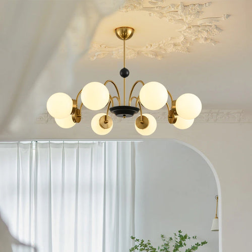 lustre moderne bauhaus magic bean style français crème luxe - vue 5 sur 16