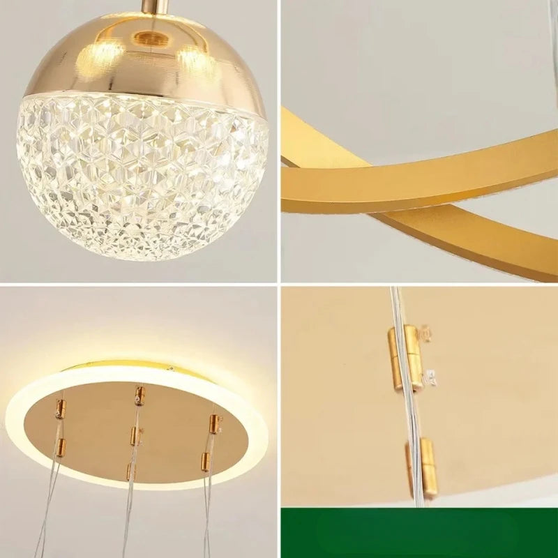 lustre circulaire moderne à intensité variable pour décoration intérieure - vue 6 sur 10