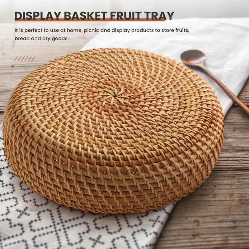 panier de rangement rond en rotin fait main pour lautomne - vue 4 sur 7