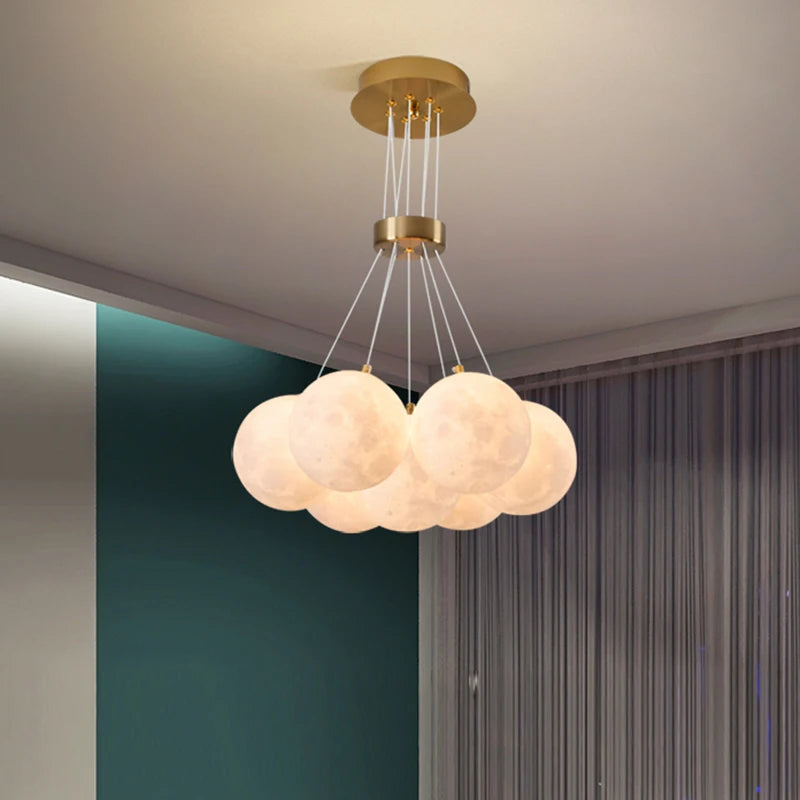 suspension led 3d lustre éclairage winfordo - vue 3 sur 12