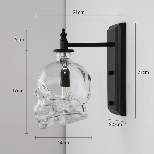 applique murale led industrielle tête de mort rétro - vue 11 sur 10