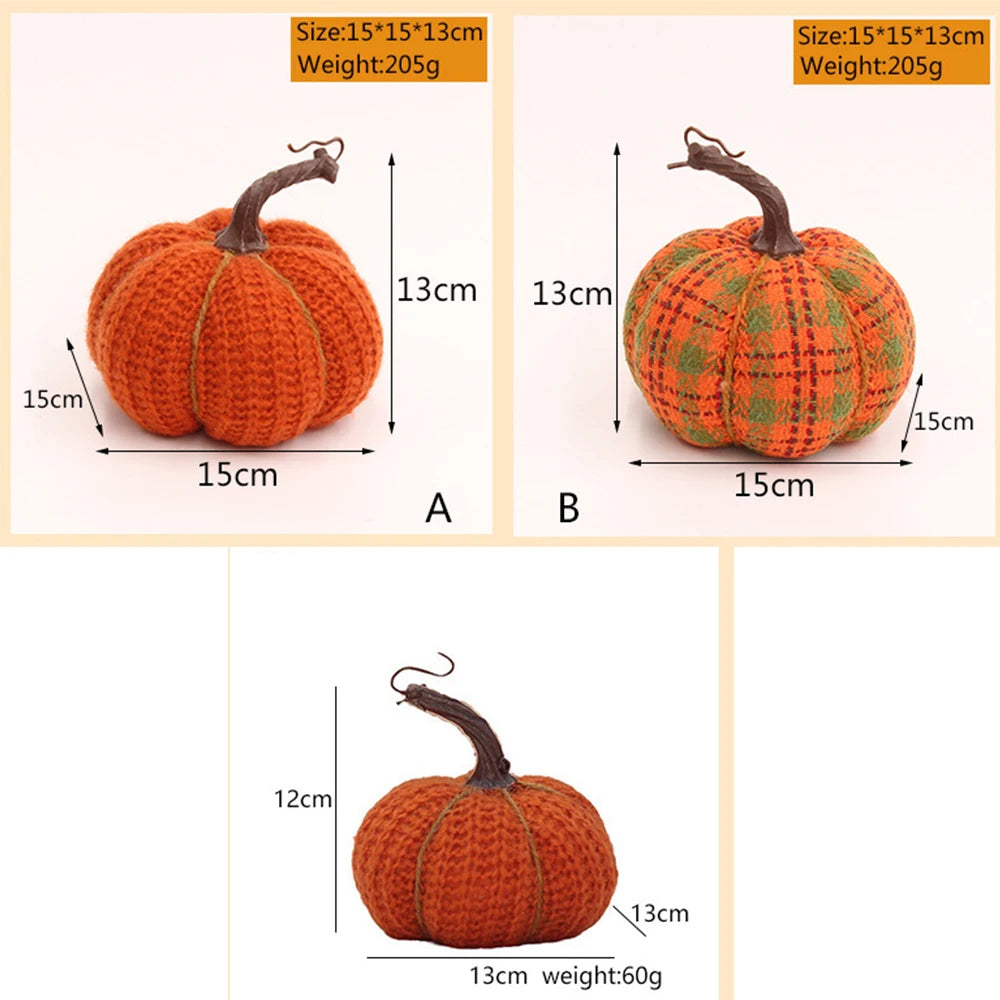 citrouilles décoratives en tissu pour halloween thanksgiving et fêtes - vue 6 sur 9