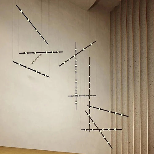 lustre led minimaliste en aluminium acrylique pour hôtel 3000k - vue 3 sur 8
