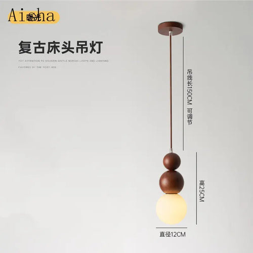 suspension en bois massif japonais style wabi sabi pour intérieur - vue 7 sur 8