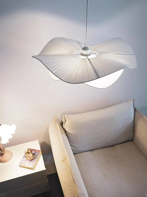 lustre Design nordique tissu LED lumières chambre salon salle à manger décoration maison fleur - vue 3 sur 7