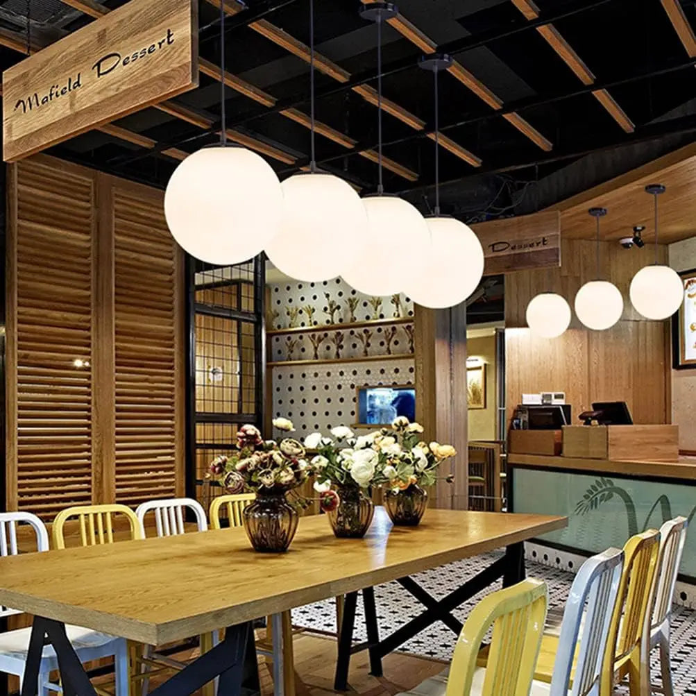 boule de verre suspension moderne pour restaurant hôtel - vue 6 sur 7