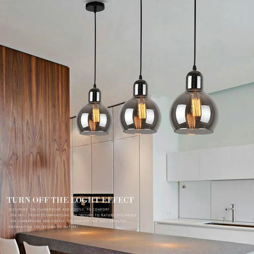 suspension led en verre nordique pour éclairage de table - vue 4 sur 8
