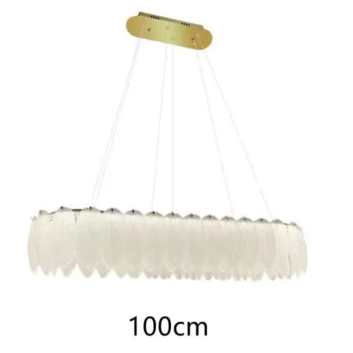 lustre led nordique en verre cristal et plumes décoratif d'intérieur - vue 11 sur 11