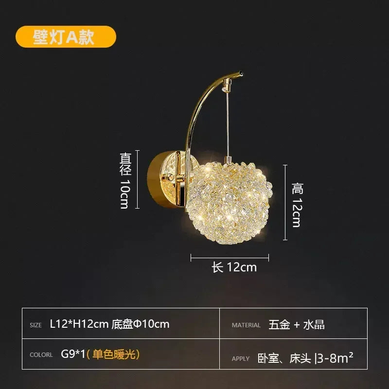 applique murale nordique design en boule de cristal décorative - vue 6 sur 8