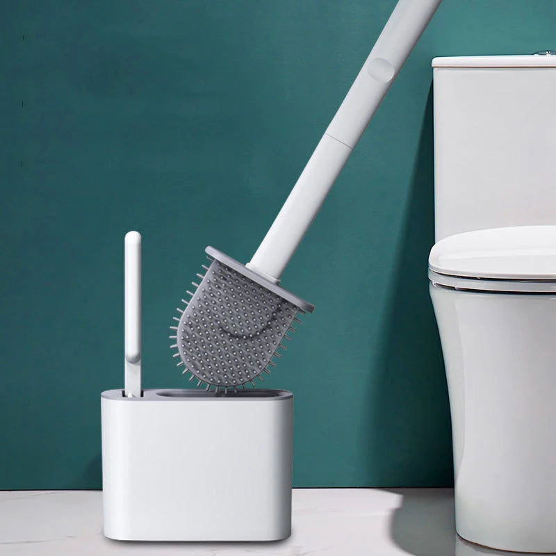 brosse de nettoyage en silicone avec support mural flexible - vue 3 sur 8