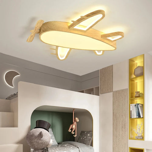 plafonnier en bois massif moderne pour chambre d'enfant romantique - vue 2 sur 10