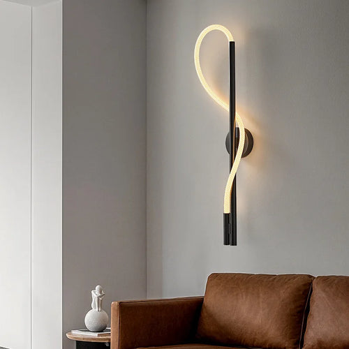 applique murale led tube acrylique 	 style acier inoxydable - vue 3 sur 9