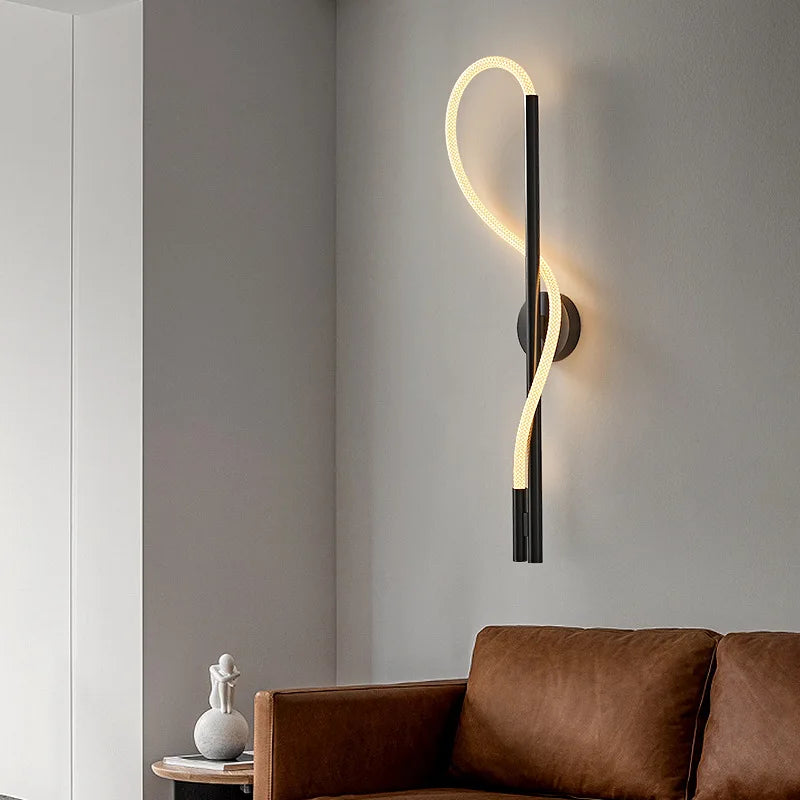applique murale led tube acrylique 	 style acier inoxydable - vue 3 sur 9