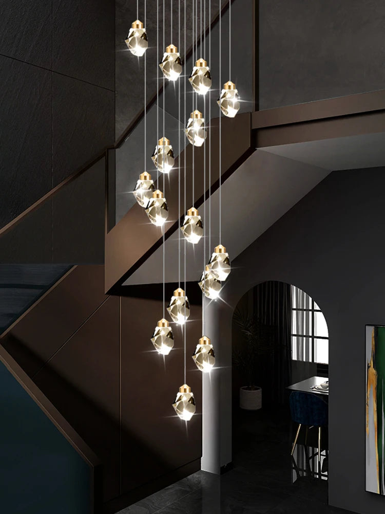 lustre en cristal nordique style loft pour intérieur moderne - vue 4 sur 15