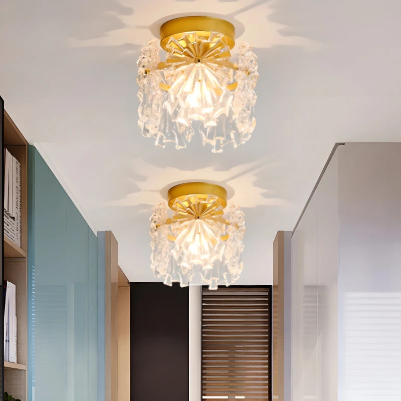 plafonnier en verre flocon de neige design moderne luxe - vue 3 sur 7