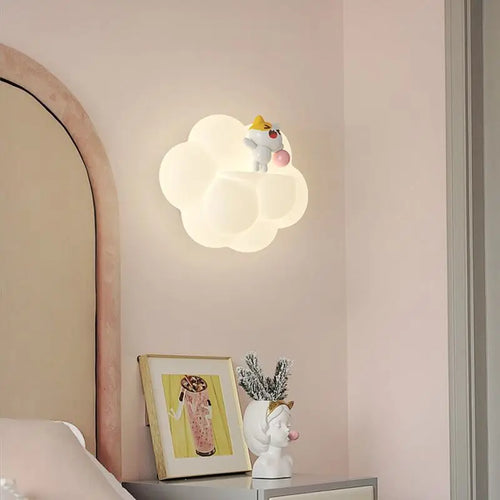 applique murale nuage ours chat singe pour enfants bébé - vue 6 sur 9