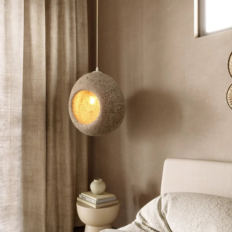 suspension led nordique wabi sabi simple et créative personnalisée - vue 5 sur 10