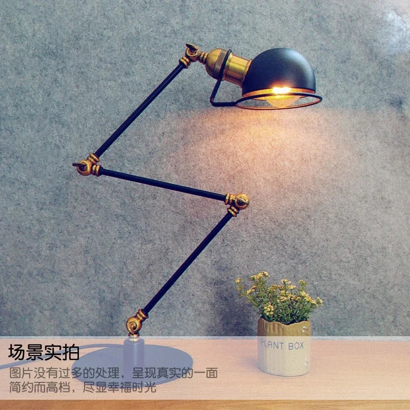 lampe à poser rétro en bronze style américain décorative - vue 4 sur 11