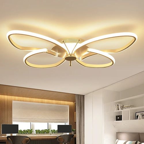 plafonnier led moderne papillon avec intensité variable décoratif - vue 6 sur 8