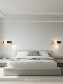 Modern Minimalist Black Rotatable All Copper Natural Marble Wall Lamp, Bedroom Bedside Lamp, Light Luxury Living Room Wall Lamp