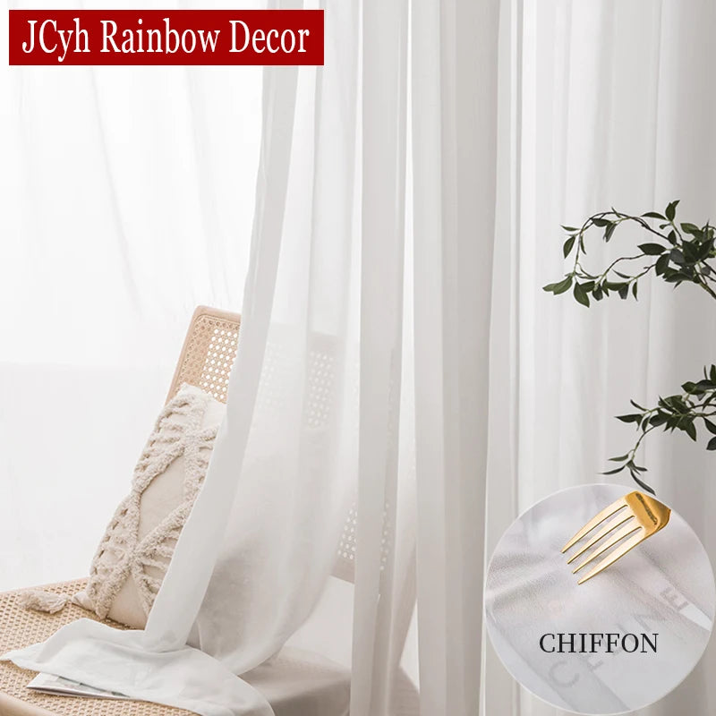 Voilage moderne translucide pour salon chambre balcon - vue 1 sur 7