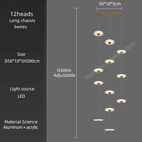 lustre moderne à led pour éclairage intérieur élégant - vue 9 sur 26