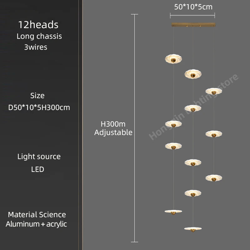 lustre moderne à led pour éclairage intérieur élégant - vue 8 sur 26