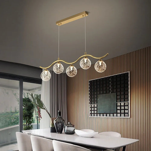 suspension moderne en verre et métal pour intérieur - vue 5 sur 10