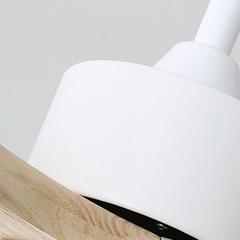 ventilateur de plafond nordique à lumière télécommandée en bois et métal - vue 6 sur 12
