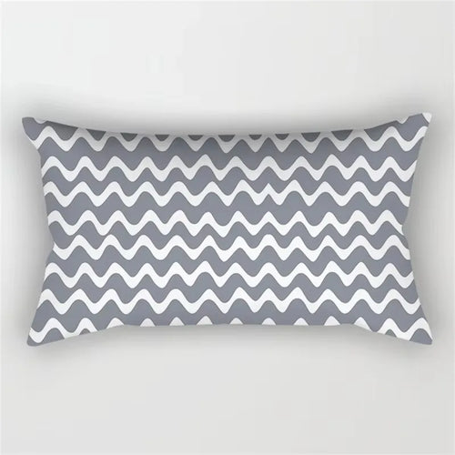 housse de coussin géométrique gris patchwork décorative pour intérieur