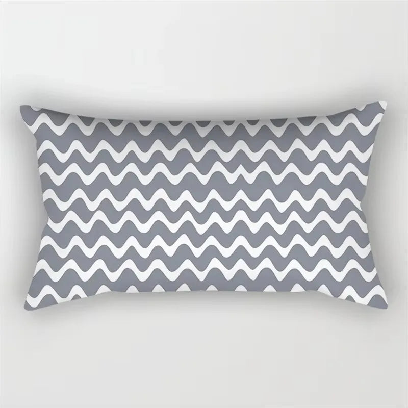 housse de coussin géométrique gris patchwork décorative pour intérieur