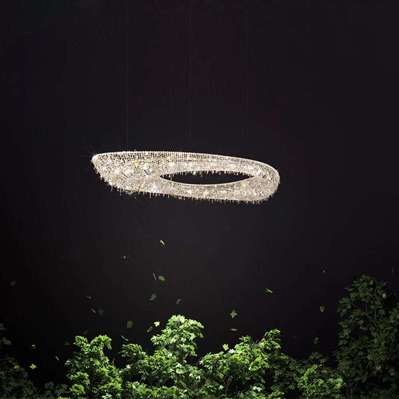 lustre en cristal transparent au design créatif et élégant - vue 1 sur 10