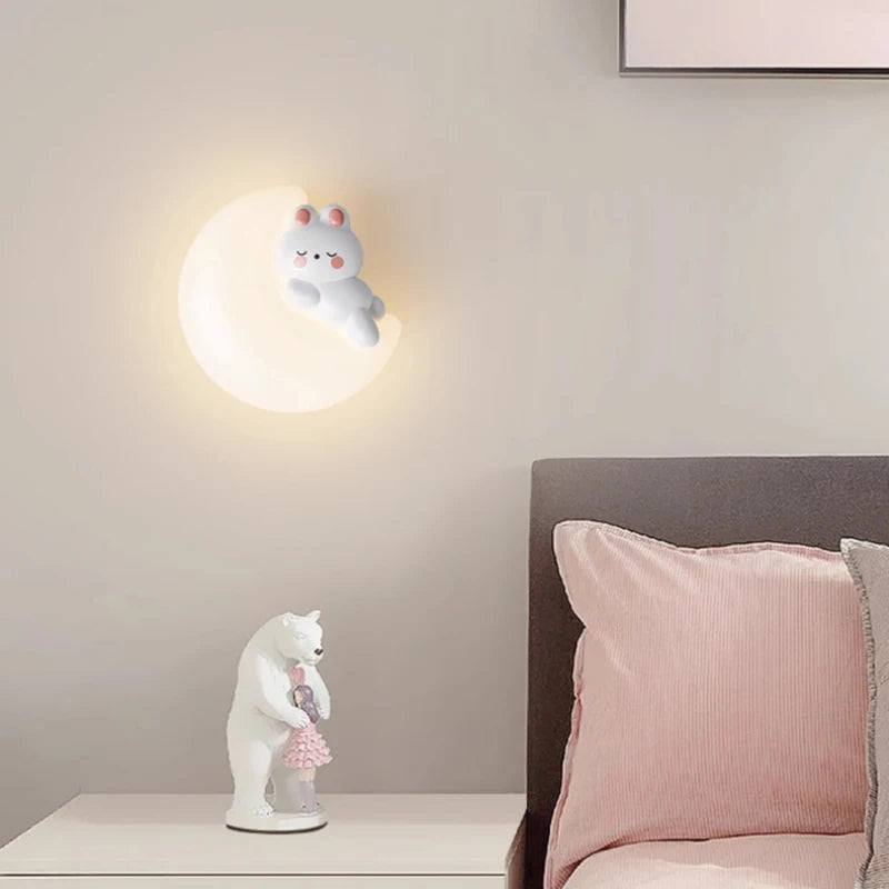 applique murale lapin mignon pour chambre enfant décoration moderne - vue 5 sur 10