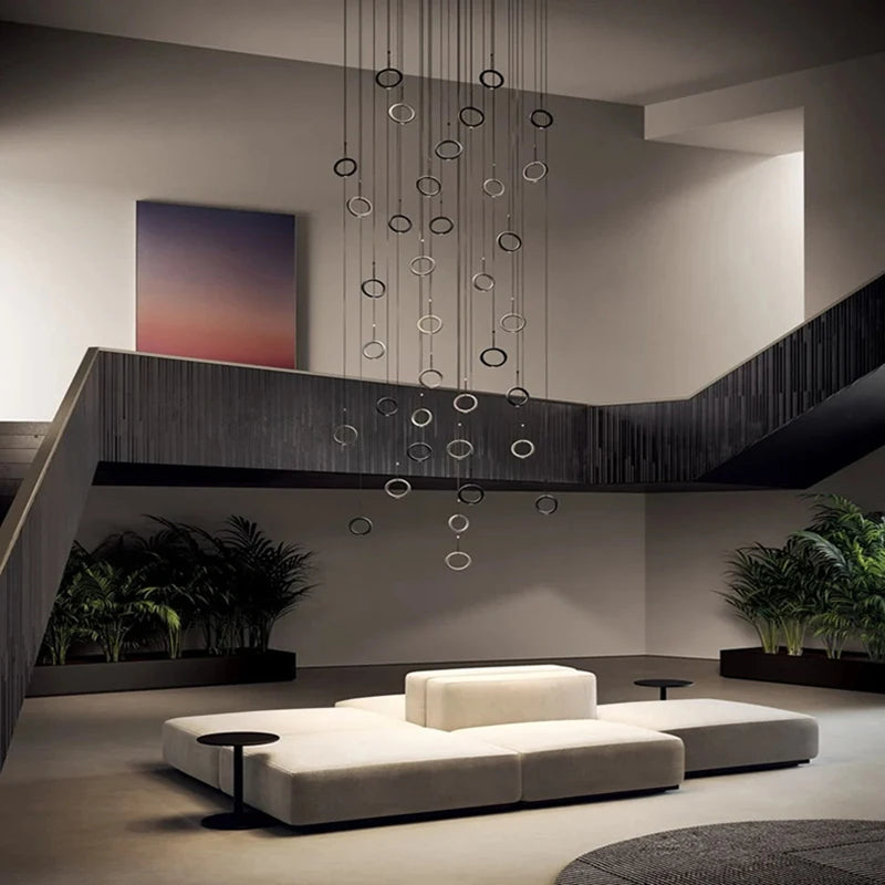 suspension art déco noir blanc pour intérieur élégant - vue 4 sur 10