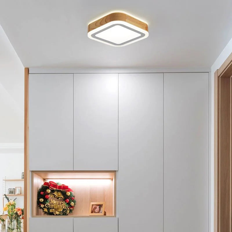 plafonnier led en bois moderne pour intérieur minimaliste - vue 2 sur 8