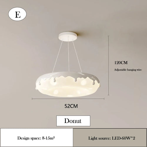 lustre créatif en forme de beignet pour chambre d'enfant - vue 10 sur 12
