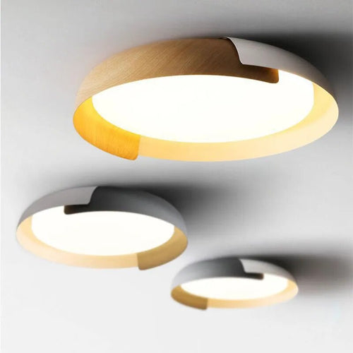 Plafonnier LED Style bois nordique - vue 2 sur 9