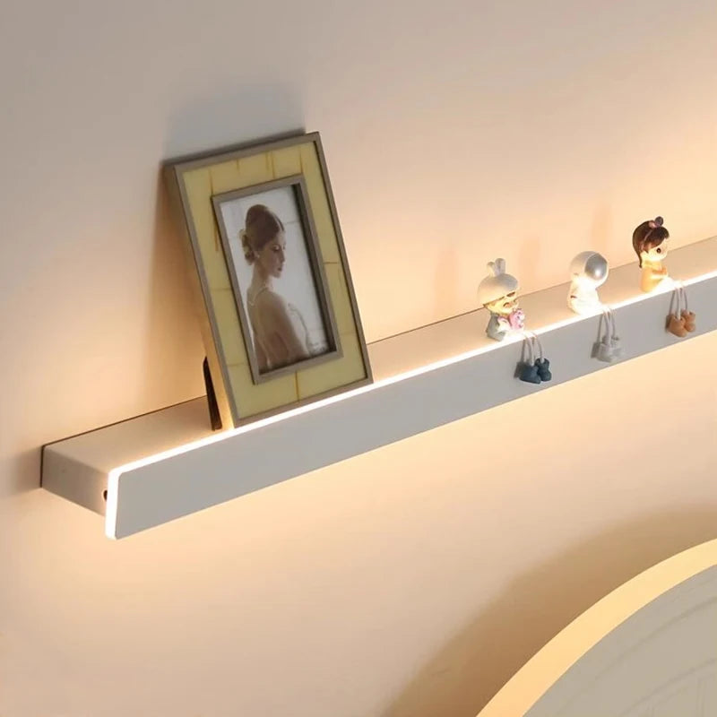Applique salon canapé fond simple longue bande étagère lampe avec interrupteur protection des yeux chambre chevet éclairage mural - vue 1 sur 16