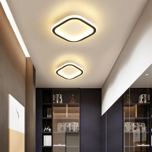 Lampe d'allée ronde Simple plafonnier à LED Dia 25cm monté plafonniers de cuisine créatifs plafonnier carré pour la maison intérieure - vue 4 sur 23