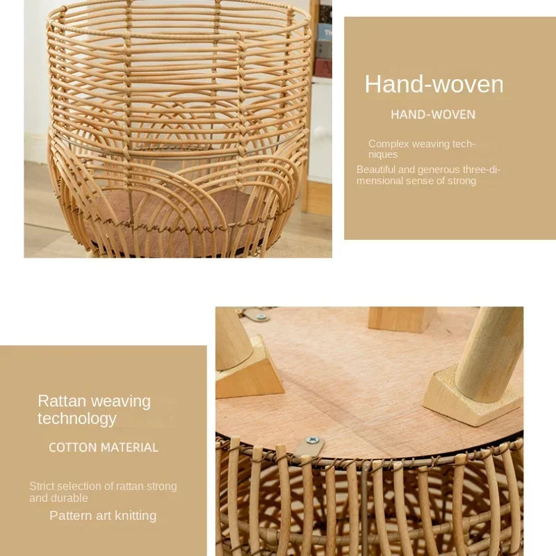 support de fleurs en rotin tissage nordique pratique et esthétique - vue 5 sur 9